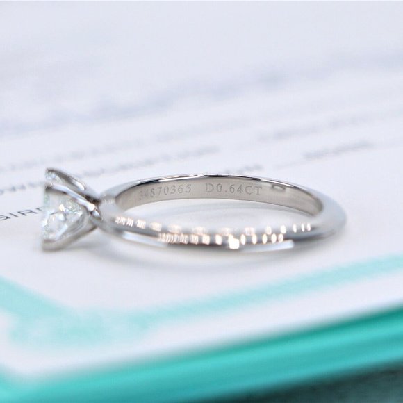 19620 Tiffany Co Platinum 0.64ct F VS1 Square Princess Diamond Engagement Ring 6 - Picture 8 of 10